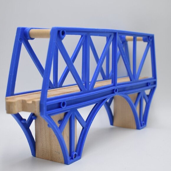 Sodor Bay BLUE BRIDGE - Thomas & Friends Wooden Railway 12" Used Good - Picture 1 of 12